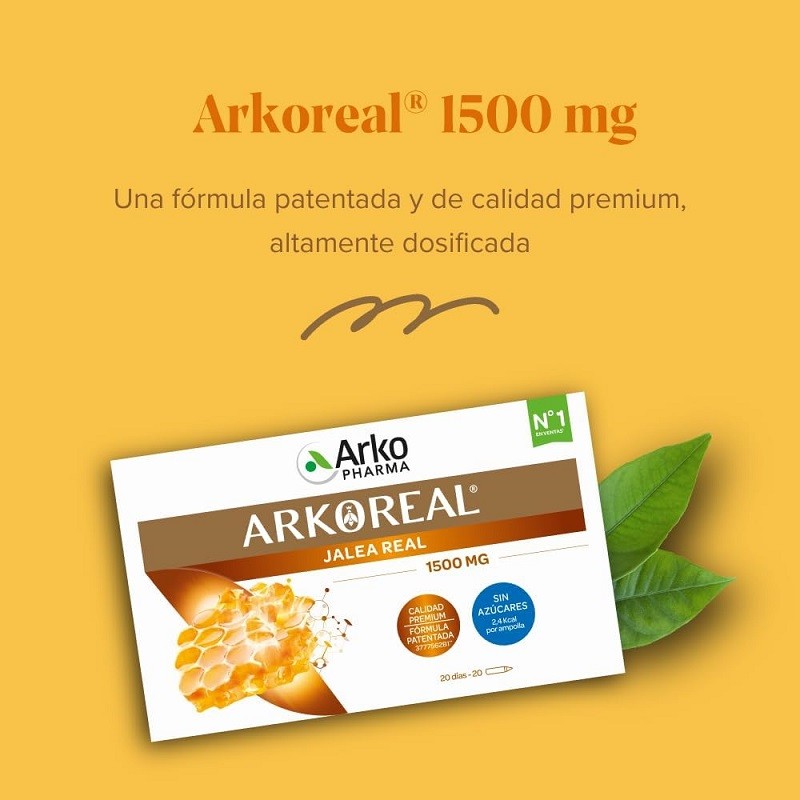 ARKOREAL Jalea Real 1500mg Sin Azúcar 20 ampollas-2