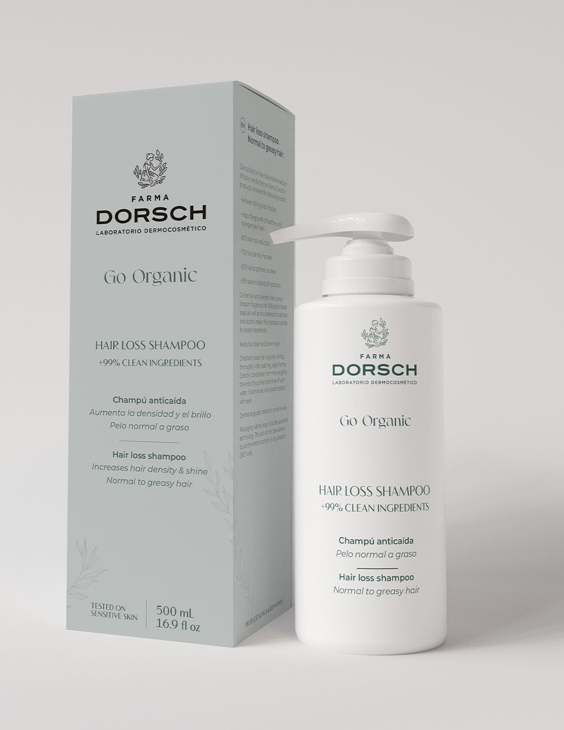 Farma Dorsch Go Organic Champú Anticaída Pelo normal a graso 500 ml-2