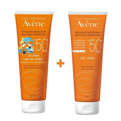 AVÈNE Leche Solar Niños SPF 50+ (250ml) + Leche Solar Adultos SPF 50+ (250ml)-2