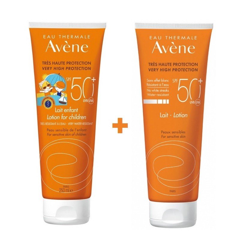 AVÈNE Leche Solar Niños SPF 50+ (250ml) + Leche Solar Adultos SPF 50+ (250ml)-2