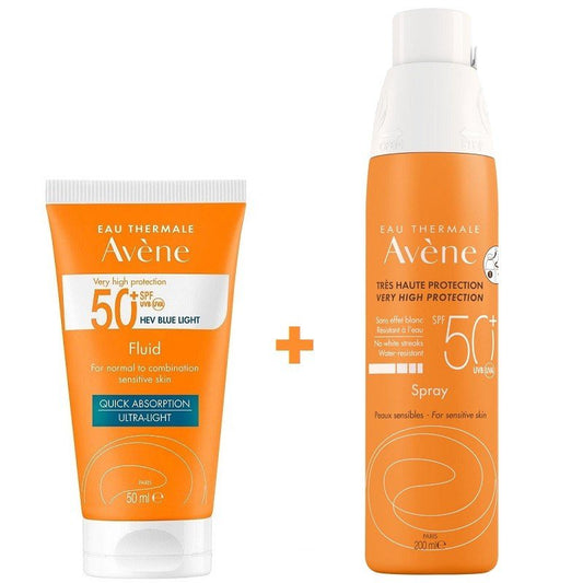 AVÈNE Protector Solar Fluido Facial SPF50+ (50ml) + Protector Solar en Spray SPF50+ (200ml)-1
