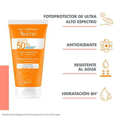 AVÈNE Crema Solar SPF50+ Sin Perfume DUPLO 2x50ml-2