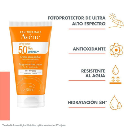 AVÈNE Crema Solar SPF50+ Sin Perfume DUPLO 2x50ml-2