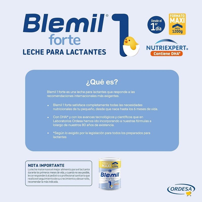 BLEMIL Forte 1 Leche para Lactantes PACK 3x1200gr-5