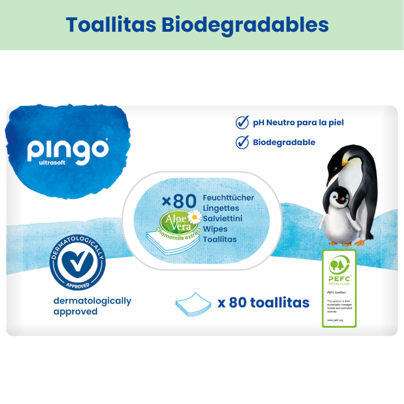 Pingo Toallitas Biodegradables sin Perfume 12 x 80 uds-3