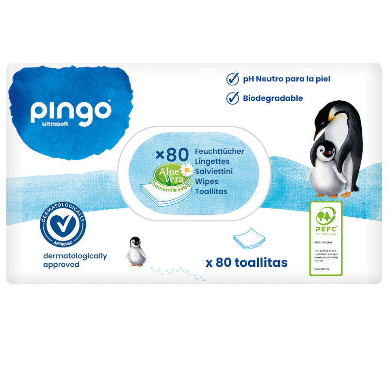 Pingo Toallitas Biodegradables sin Perfume 12 x 80 uds-2