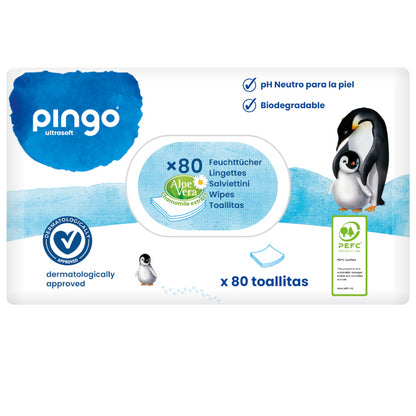 Pingo Toallitas Biodegradables sin Perfume 12 x 80 uds-2