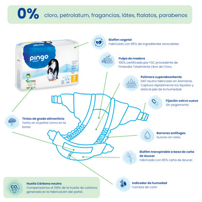 Pingo Pañales Ecológicos Talla 2 Mini 42 uds-3