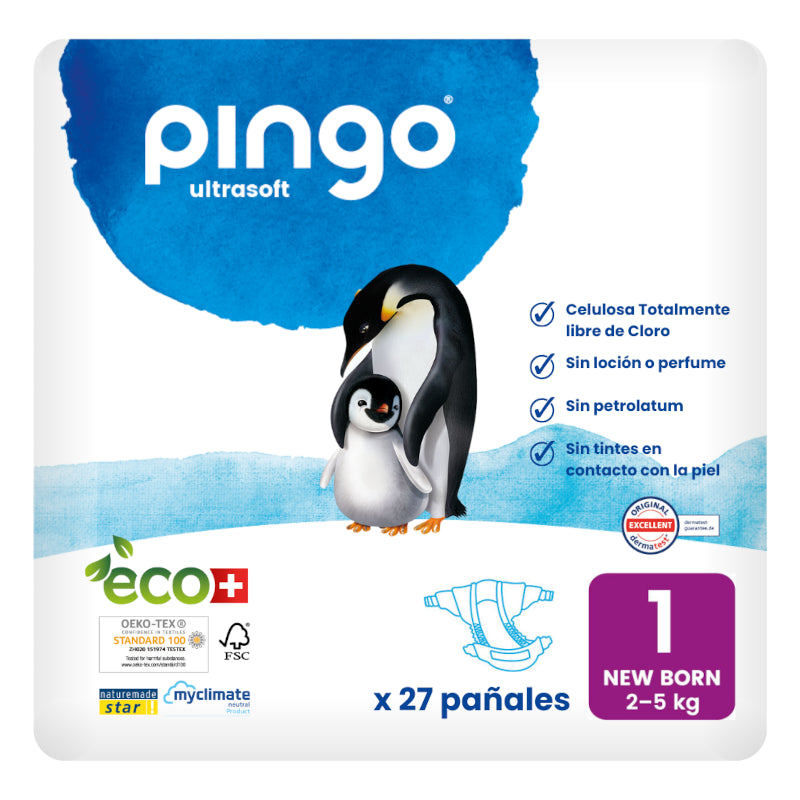 Pingo Pañales Ecológicos New Born Talla 1 27 uds-2