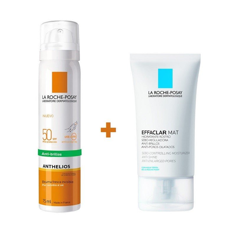 ANTHELIOS Bruma Facial Anti-Brillos (SPF50+) 75ml + Effaclar Mat Crema Matificante 40ml-1