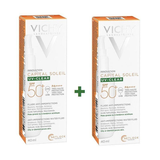VICHY Capital Soleil UV Clear Fluido Anti-imperfecciones SPF50 DUPLO 2x40ml-1