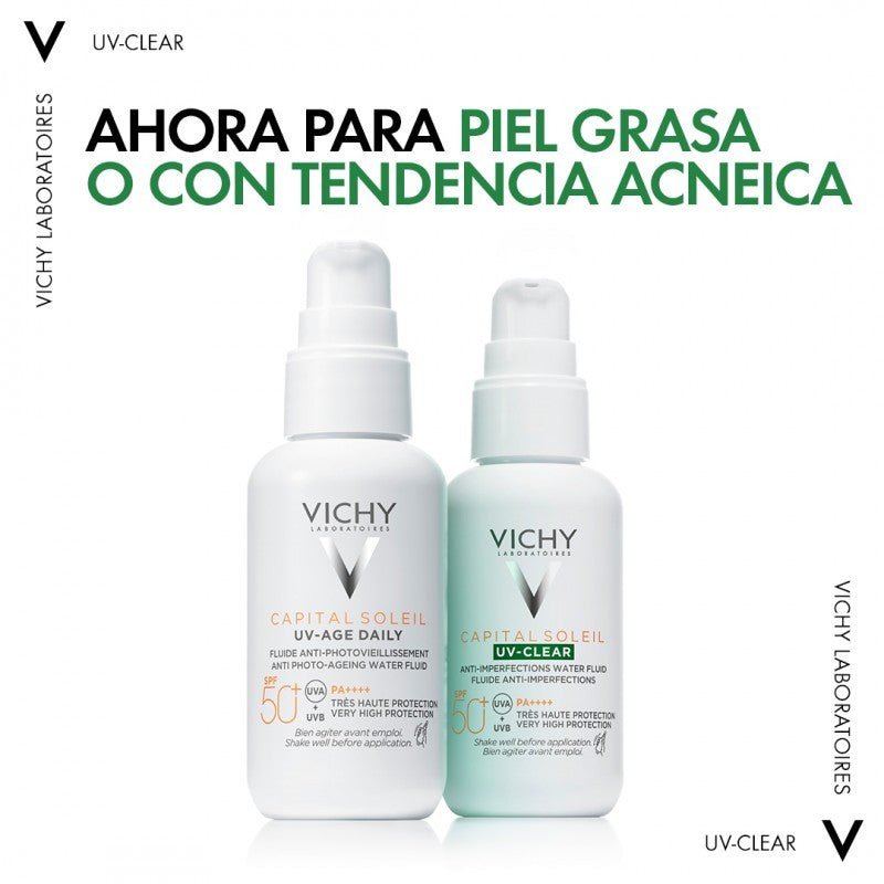 VICHY Capital Soleil UV Clear Fluido Anti-imperfecciones SPF50 DUPLO 2x40ml-11