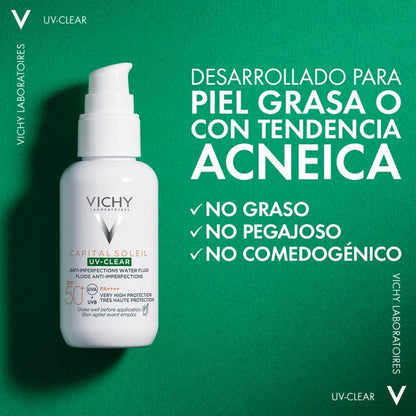 VICHY Capital Soleil UV Clear Fluido Anti-imperfecciones SPF50 DUPLO 2x40ml-4