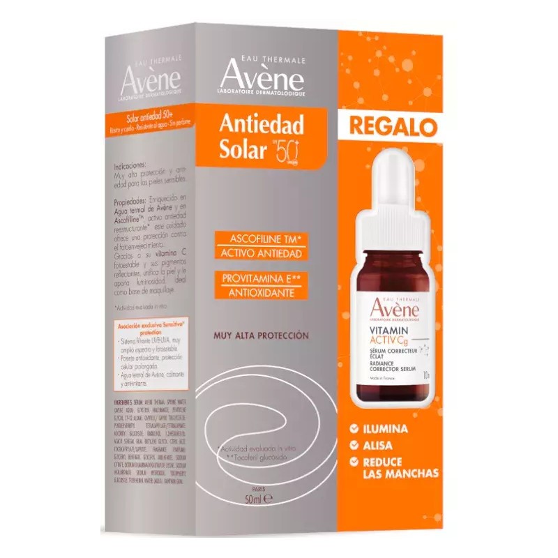 Avène Protector Solar Antiedad SPF50 50ml + Sérum Vitamin REGALO-1
