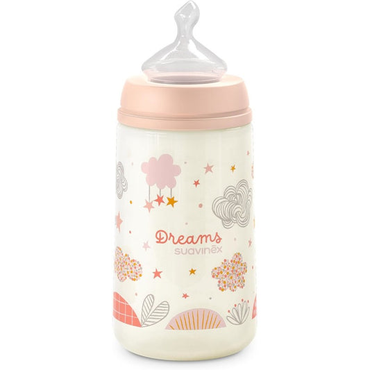 SUAVINEX Biberón Clásico 270ml T1M (Rosa Claro)-1