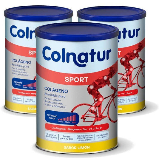 COLNATUR Sport Limón Colágeno Soluble TRIPLO 3x345g-1