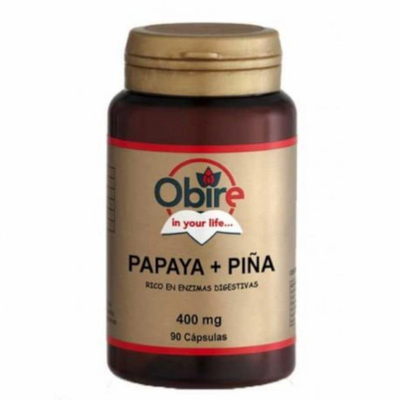 Obire Papaya + Piña 400 mg 90 Cápsulas-1