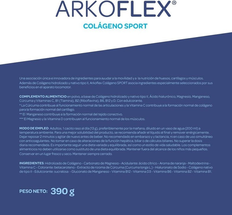 ARKOFLEX Colágeno DolExpert sabor Naranja Duplo 2x390g-3