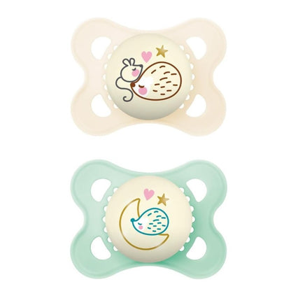 MAM Chupete Original Night Silicona 2-6M 2 Unidades-1