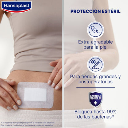 Hansaplast Sensitive XXL 10 x 8cm 5 apósitos-2
