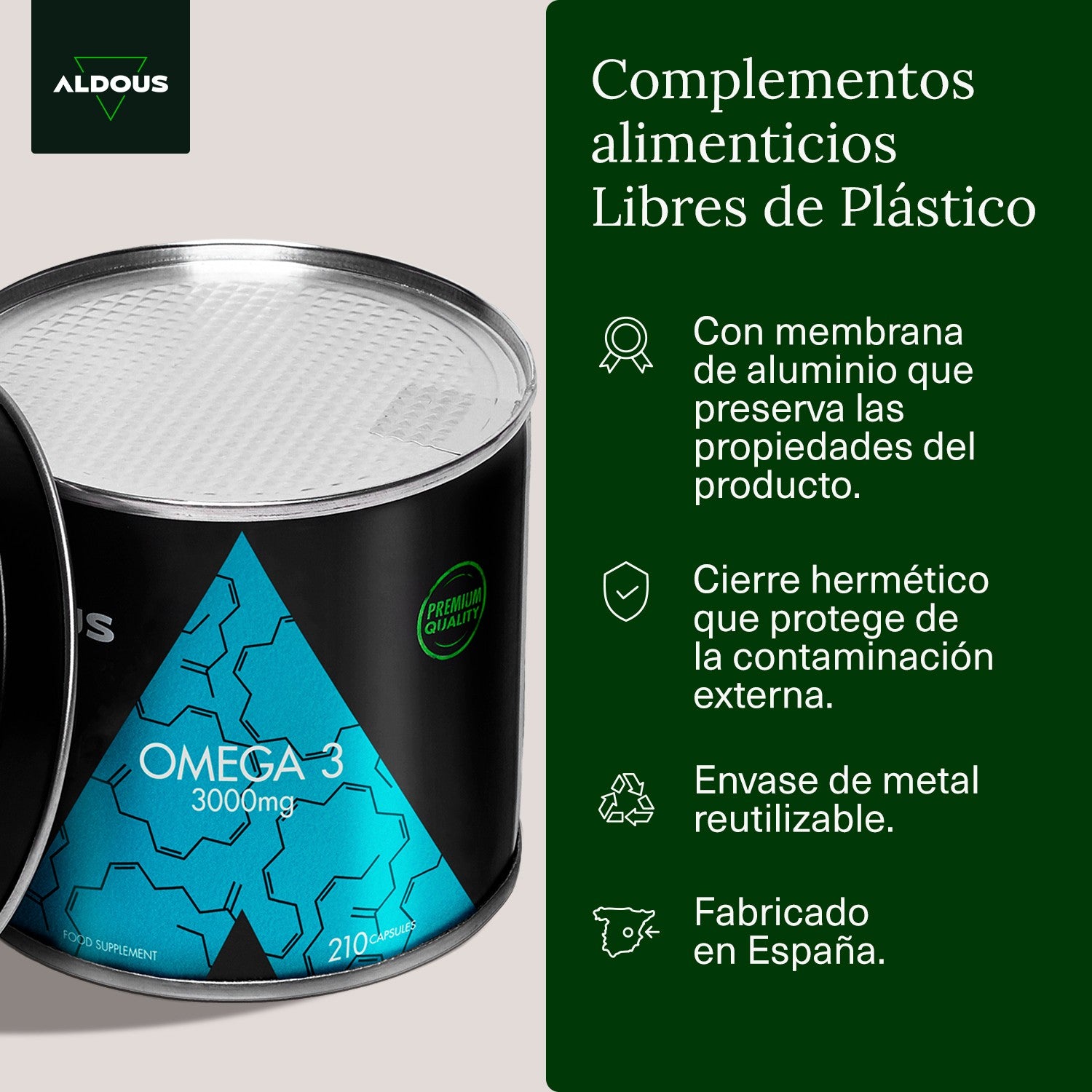 Aldous Omega 3 Aceite de Pescado 3000 mg 210 cápsulas-5