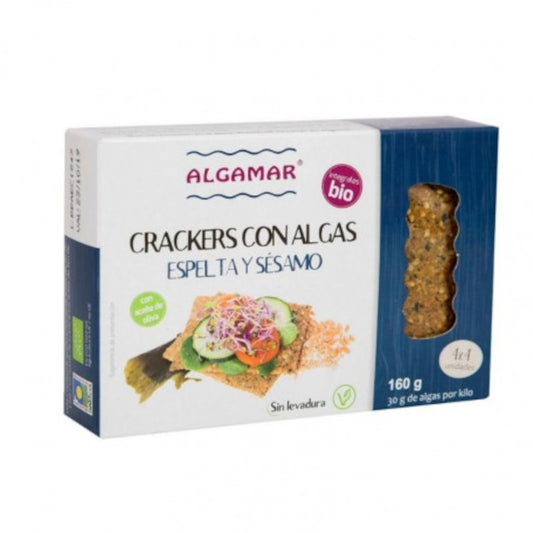 Algamar Crackers con Algas, Espelta y Sésamo 160 g-1