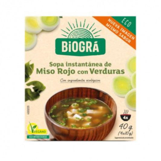 Biogra Sopa de Miso Rojo con Verduras 40 g-1