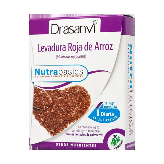 Drasanvi Levure de riz rouge (2,9 mg de monacoline K) 30 gélules Nutrabasicos
