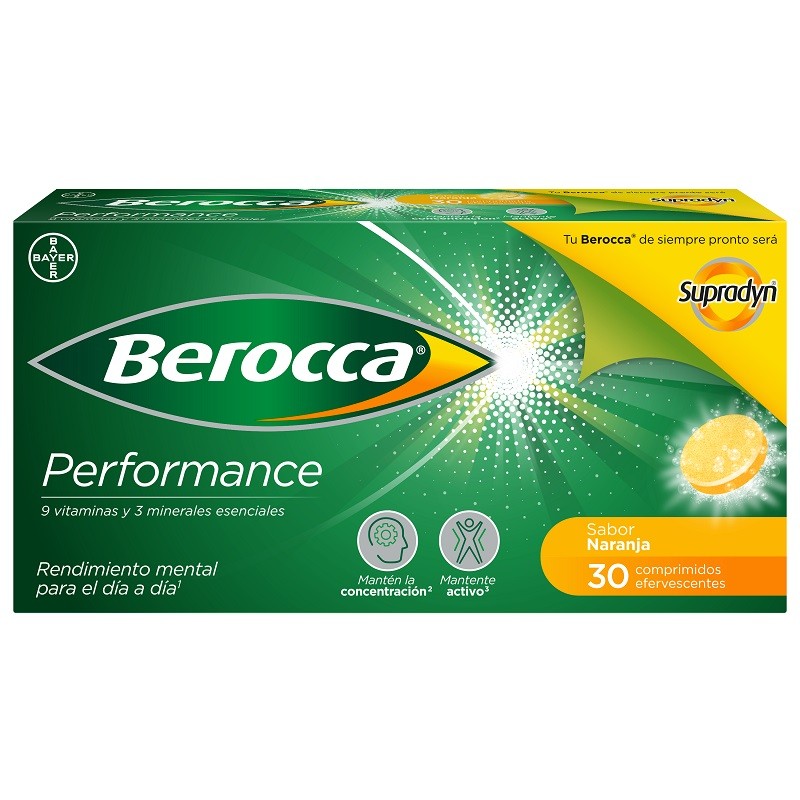 BEROCCA Performance Naranja 30 Comprimidos Efervescentes-1