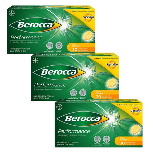 BEROCCA Performance Naranja TRIPLO 3x30 Comprimidos Efervescentes-1