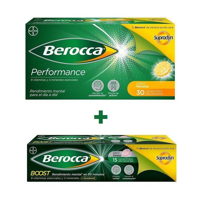 BEROCCA Pack Performance Efervescente Naranja 30 comp + Berocca Boost 15 comp.-1