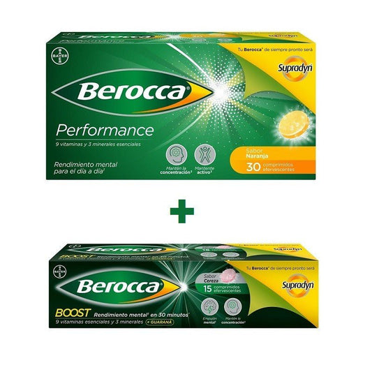 BEROCCA Pack Performance Efervescente Naranja 30 comp + Berocca Boost 15 comp.-1