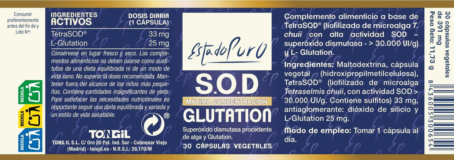Tongil Estado Puro Glutation 30 Cápsulas