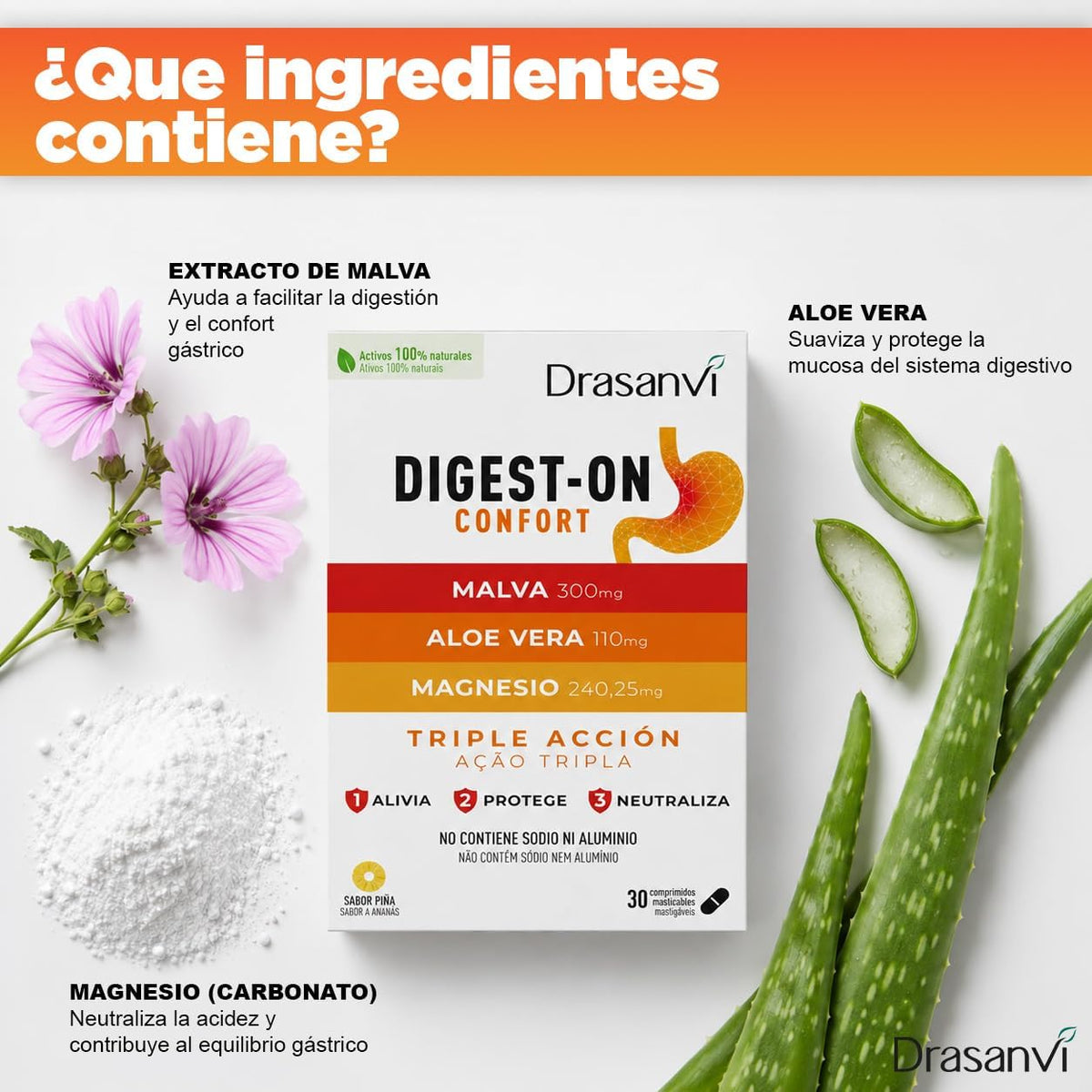 Drasanvi Digest-On Confort 30 comprimidos masticables