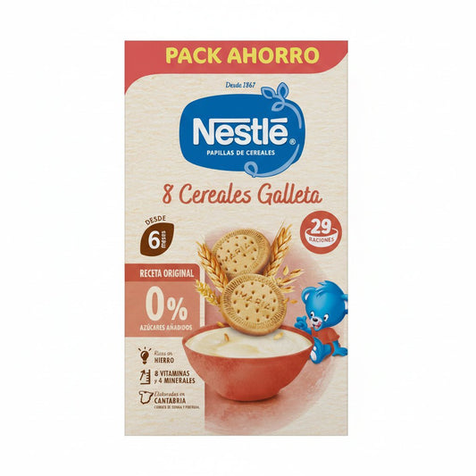 NESTLÉ Porridge 8 Cereali con Maria Cookies +6 mesi 725 g