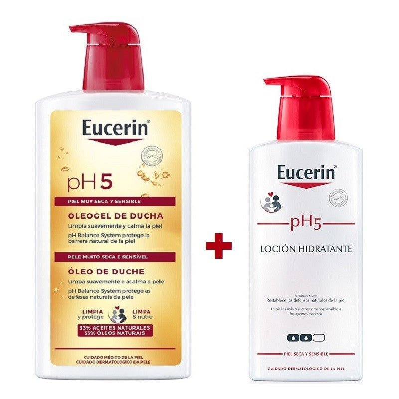 EUCERIN pH5 Oleogel de Ducha 1 Litro + Loción Hidratante Piel Sensible y Seca 400ml-1