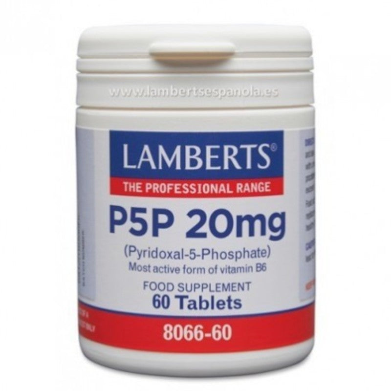 Lamberts P5P 20 mg Piridoxal-5-Fosfato 60 Comprimidos-1