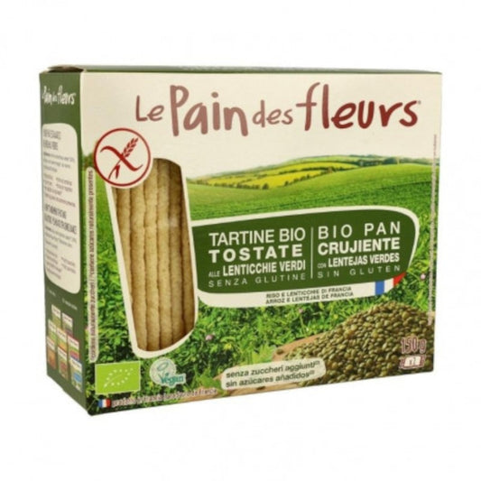Le Pain Des Fleurs Tostadas Lentejas Verdes Sin Gluten Bio Vegan 150 g-1