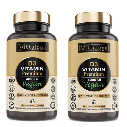 Vittalogy Vitamina D3 Premium Vegan 2x90 Cápsulas【PACK AHORRO】-1