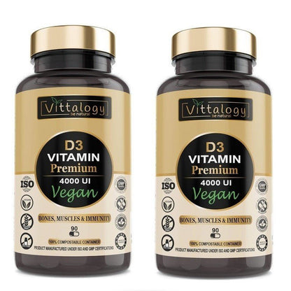 Vittalogy Vitamina D3 Premium Vegan 2x90 Cápsulas【PACK AHORRO】-1
