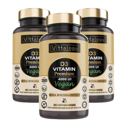 Vittalogy Vitamina D3 Premium Vegan 3x90 Cápsulas【PACK AHORRO】-1
