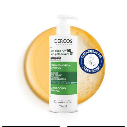 VICHY Dercos Champú Anticaspa Cabello Normal-Graso 390ml + Eco Recarga 500ml-2