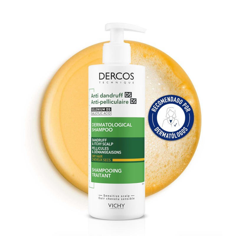 VICHY Dercos Champú Anticaspa Cabello Seco 390ml + Eco Recarga 500ml-2