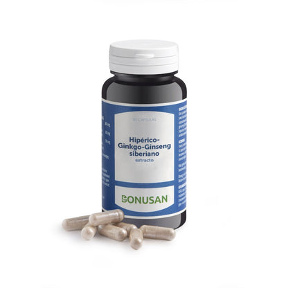 Bonusan Hipérico-Ginkgo-Ginseng 90 Cápsulas-2