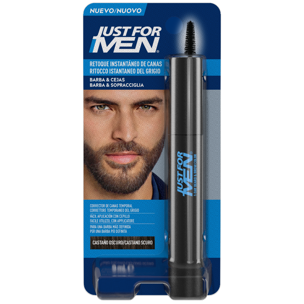 Just for Men Corrector de Canas Barba y Cejas Castaño Oscuro 9g