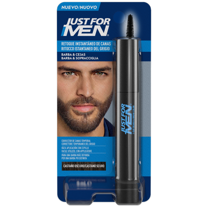 Just for Men Corrector de Canas Barba y Cejas Castaño Oscuro 9g