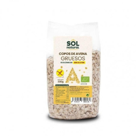 Solnatural Copos Gruesos de Avena Integral Sin Gluten Bio 500 g-1