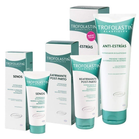 TROFOLASTIN Anti-Estrías 250ml + Post-Parto Crema 200ml + Reafirmante Senos 75ml-1