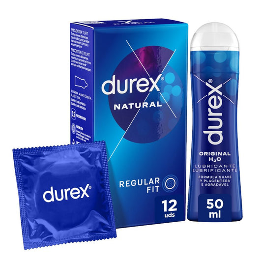 DUREX Pack Preservativo Natural 12uds + Lubricante Play Original H2O 50ml-1