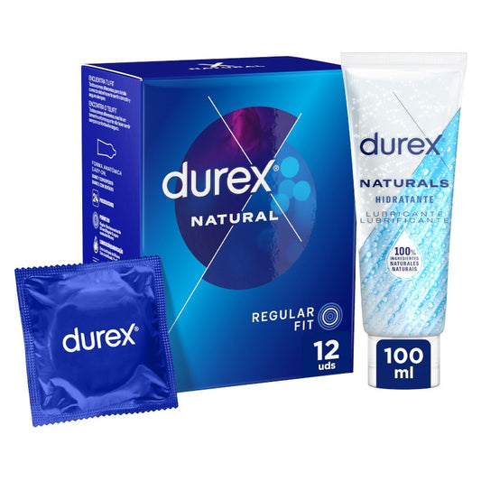 DUREX Pack Preservativo Natural 24uds + Lubricante Naturals Hidratante 100ml-1